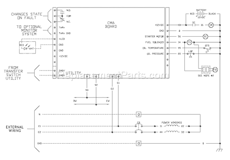 Page E Diagram and Parts List for 040229-2  Briggs and Stratton Generator